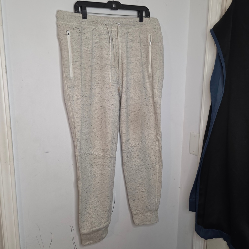 American Eagle Mens XL Jogger Sweatpants Gray Heather Zipper Pockets Tapered Fit